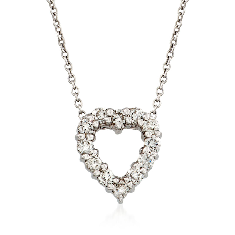 Roberto Coin Tiny Treasures diamond heart necklace in 18kt white gold