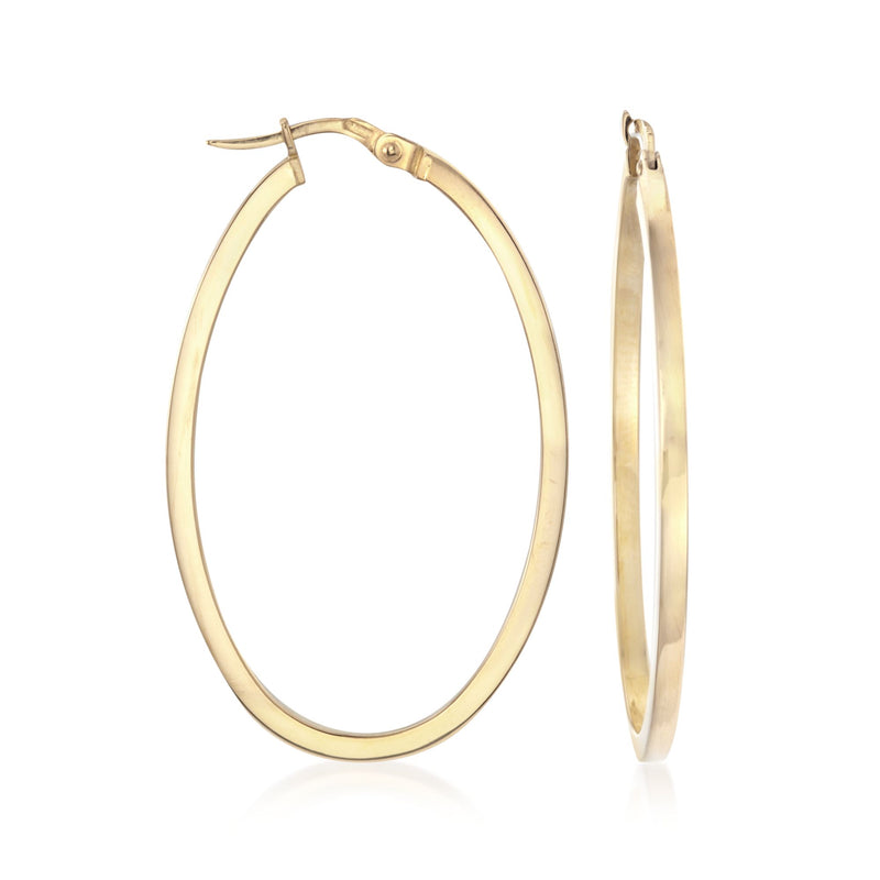 Roberto Coin 18kt yellow gold oval hoop earrings, hinged clasp