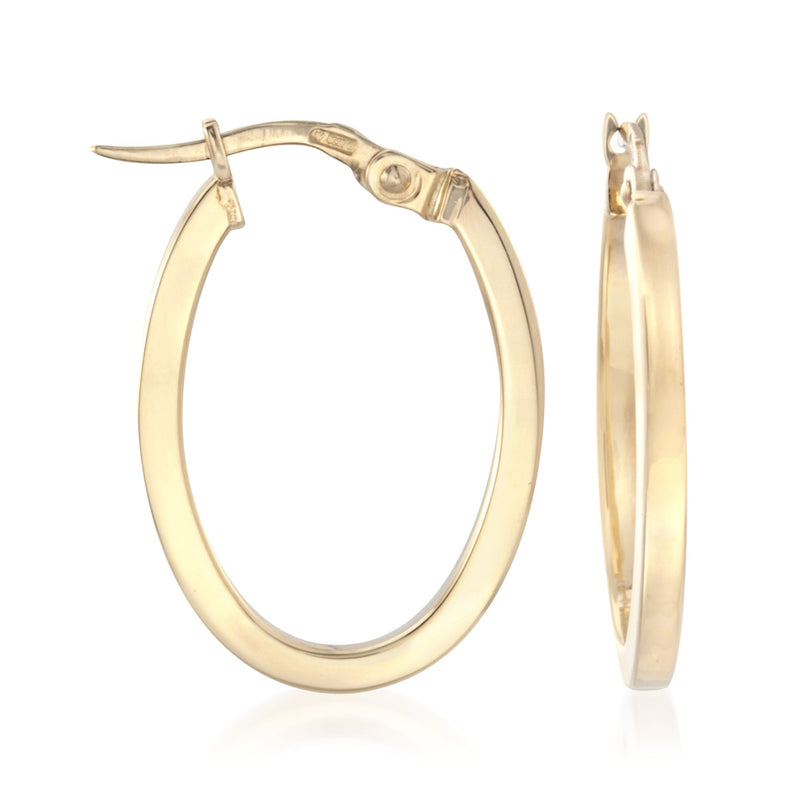 Roberto Coin 18kt yellow gold hoop earring, oval with hinged clasp