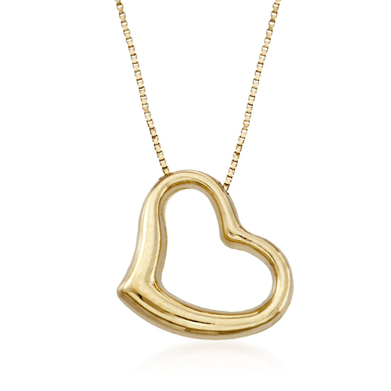 Roberto Coin 18kt yellow gold heart pendant necklace with beaded chain