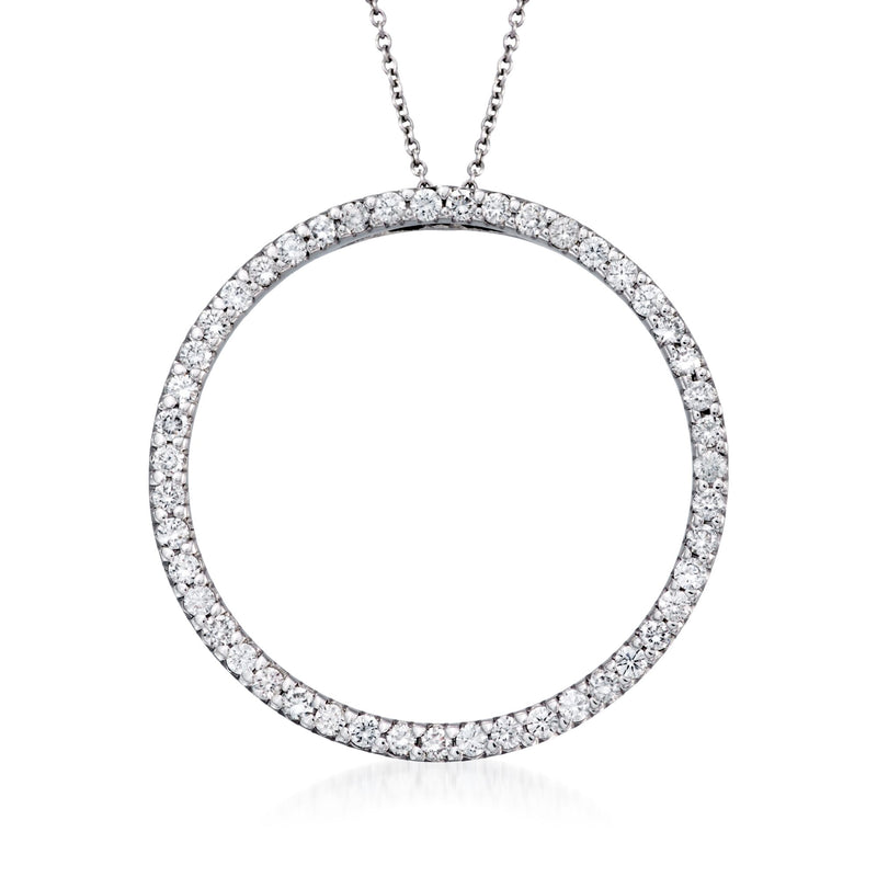 Roberto Coin diamond open circle necklace in 18kt white gold