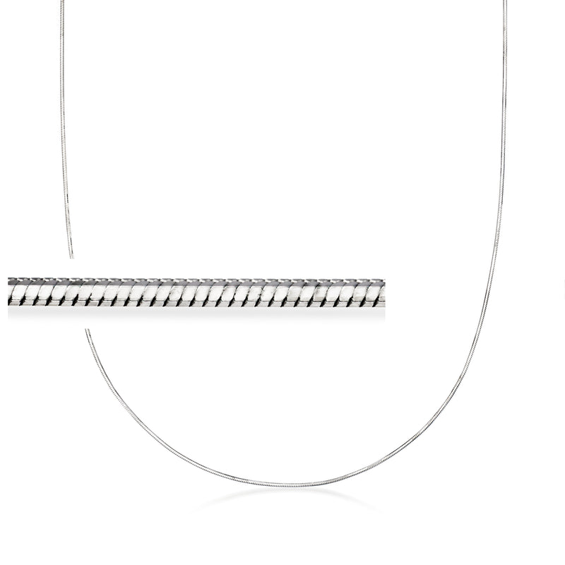 Italian sterling silver squared snake-chain necklace with thin 1mm links