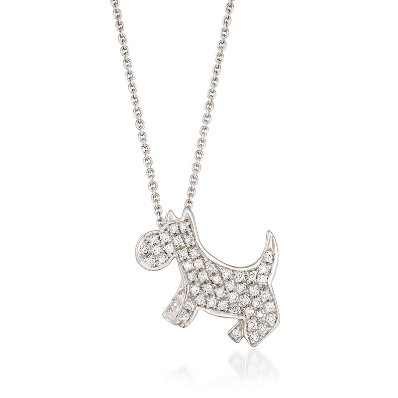 Roberto Coin diamond dog pendant necklace in 18kt white gold