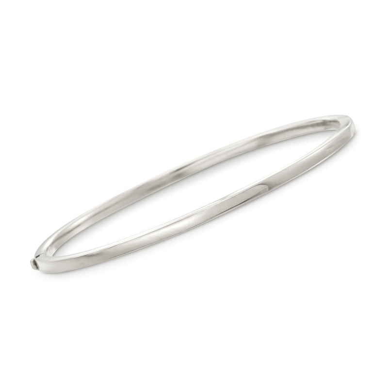 Roberto Coin 18kt white gold oval bangle bracelet, smooth polished design