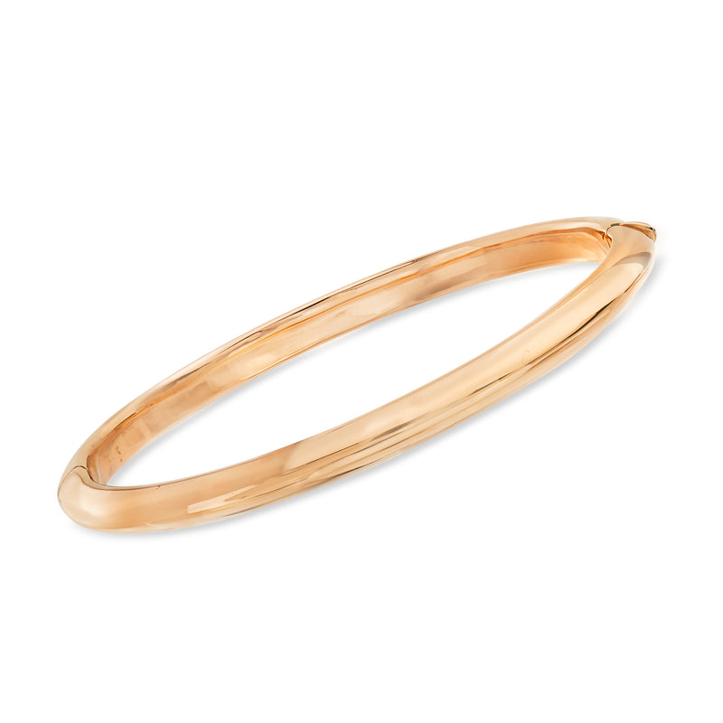 Roberto Coin 18kt rose gold bangle bracelet, smooth polished oval
