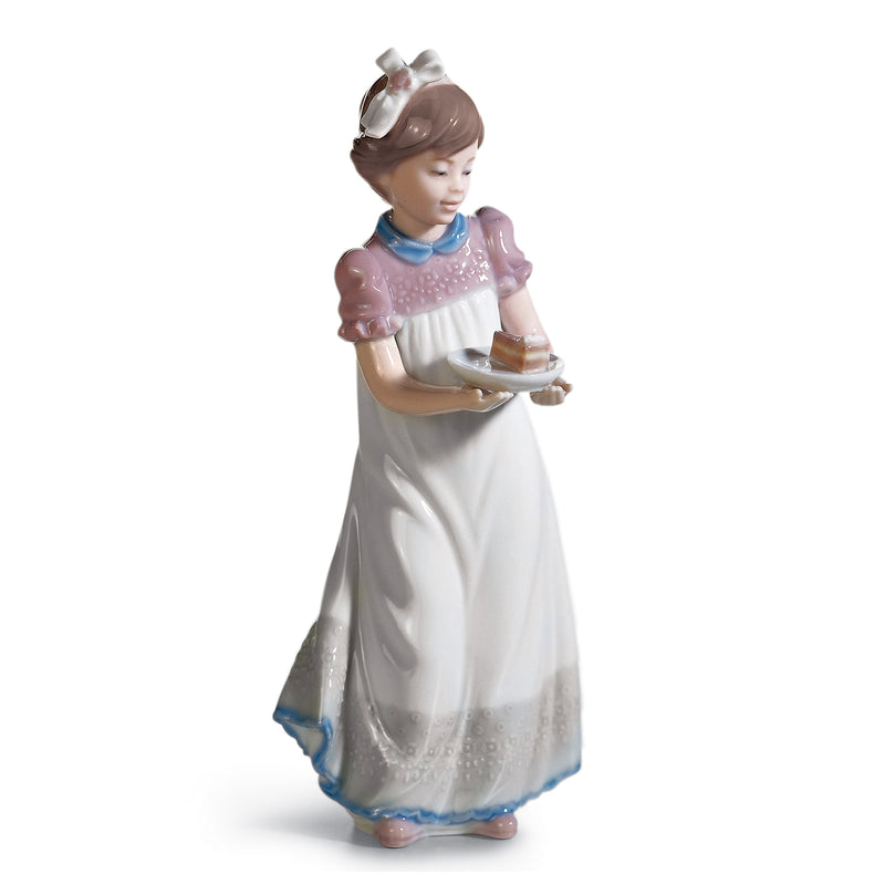 Lladro Happy Birthday porcelain figurine of girl holding a cake