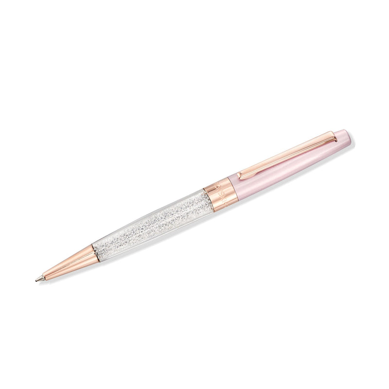 Swarovski crystal ballpoint pen in vintage rose with glittery barrel and rose-gold accents