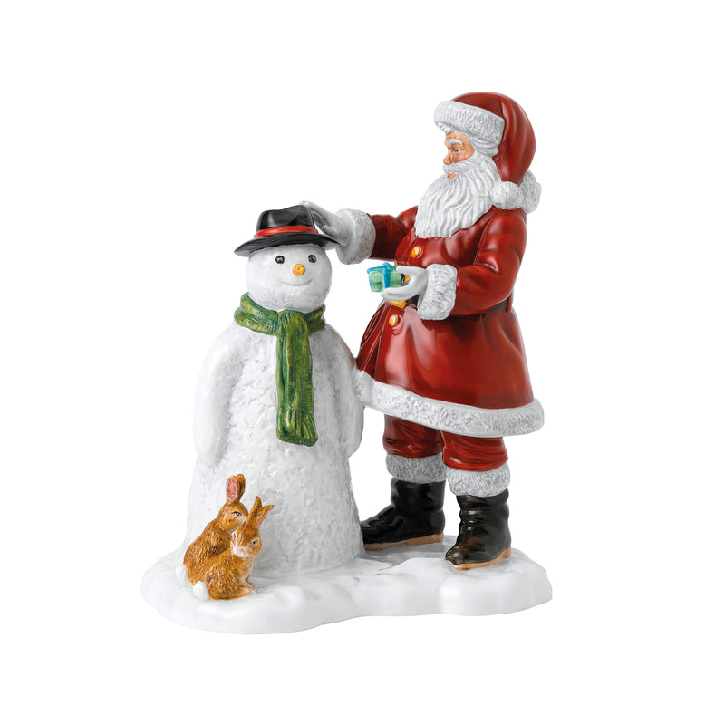 Royal Doulton ceramic Santa and snowman figurine with rabbit