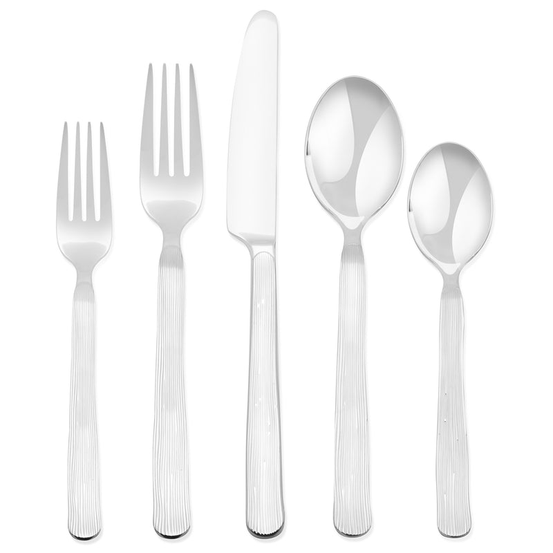 Stainless steel flatware set with mirrored finish, service for 4, 20-piece