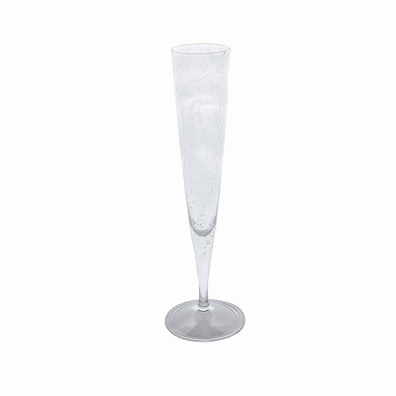 Mariposa Bellini glass champagne flute with slender stem and round base