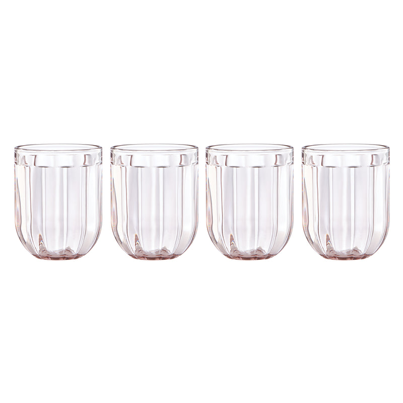 Kate Spade Park Circle set of 4 rose double old-fashioned glasses, clear fluted sides