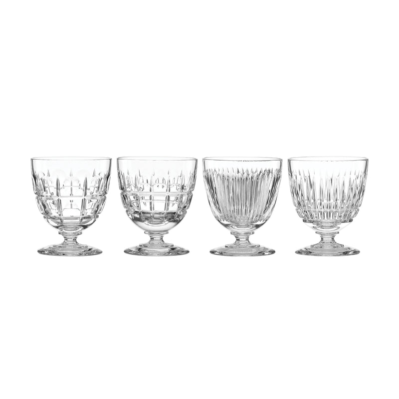 Reed & Barton New Vintage set of 4 cocktail glasses, clear cut-glass pattern