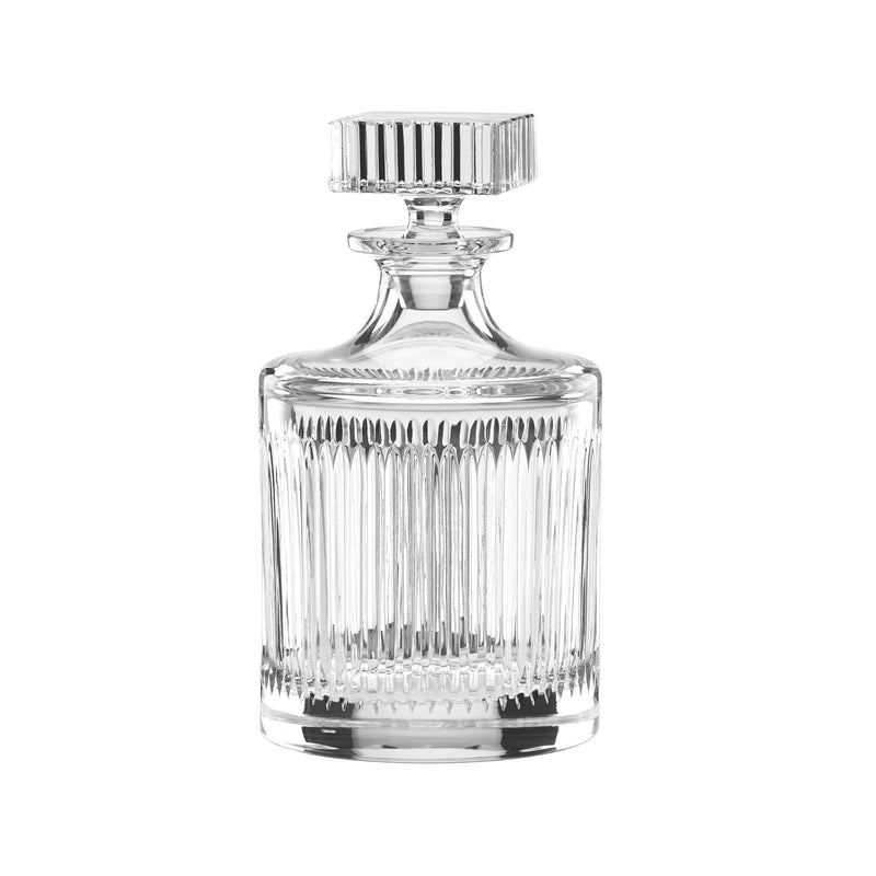 Reed & Barton New Vintage Hanson glass decanter with ribbed sides and faceted stopper