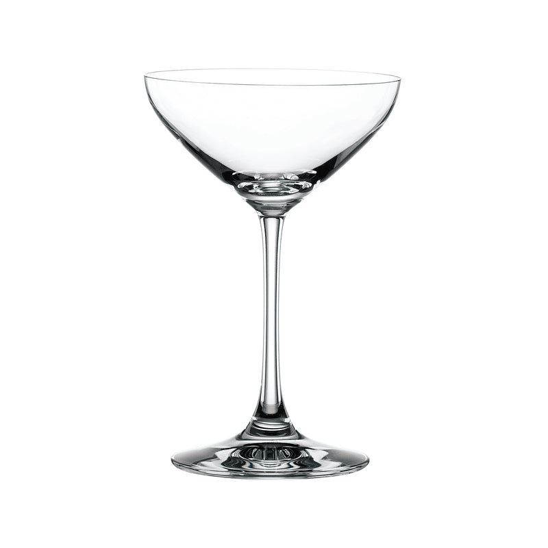Set of 4 dessert glasses, clear stemmed goblet style with flared bowl
