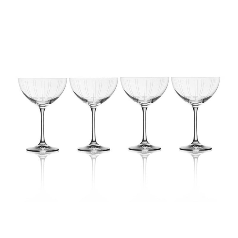 Mikasa Berlin set of 4 champagne glasses, clear flutes with fluted stems