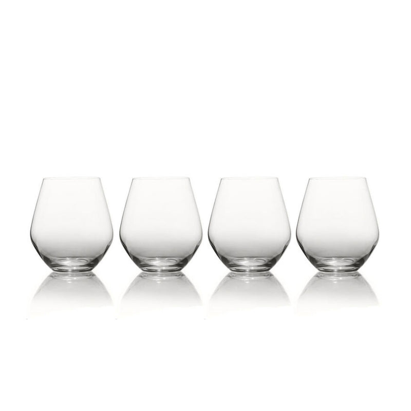 Mikasa Gianna set of 4 stemless ombre smoke glasses, clear top to dark base