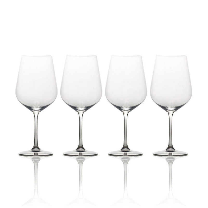 Mikasa set of 4 ombre smoke wine glasses, frosted white bowls on clear stems