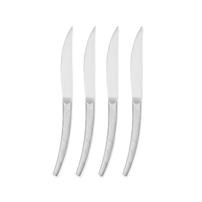 4-piece 18/10 forged stainless steel steak knives with Willow handles