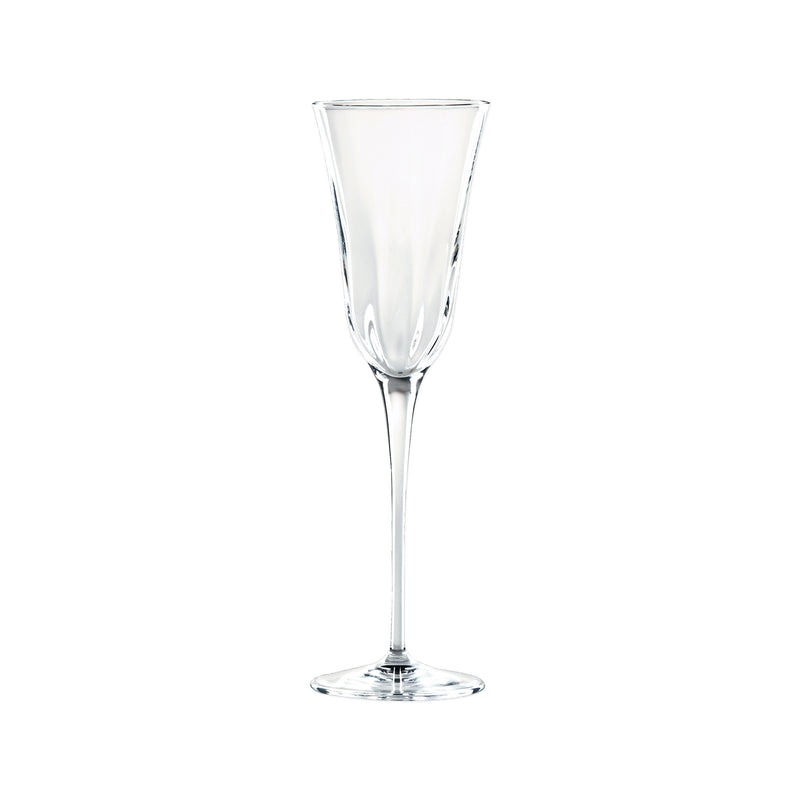 Vietri optical clear champagne flute glass, tall stem