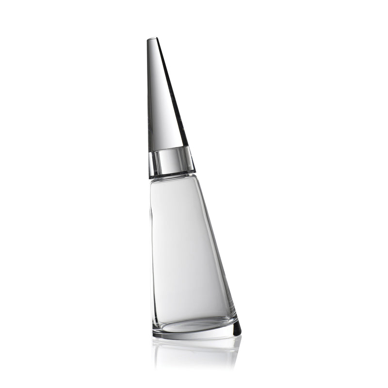 Rogaska 90 Degrees glass decanter with clear stopper, tapered shape