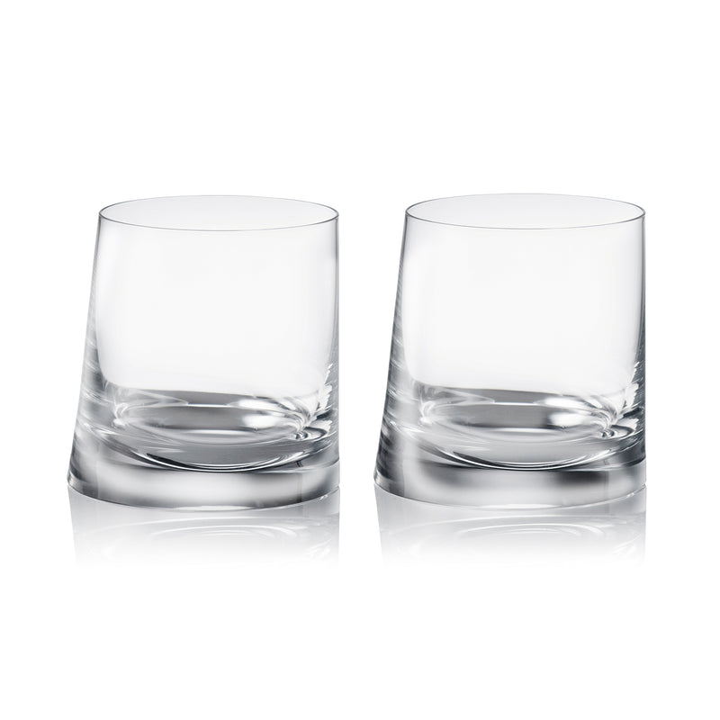 Rogaska set of 2 clear double old-fashioned glasses