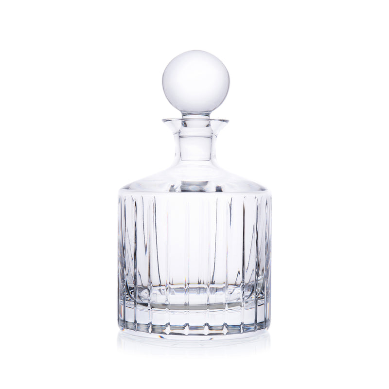 Rogaska Avenue round crystal decanter with round glass stopper