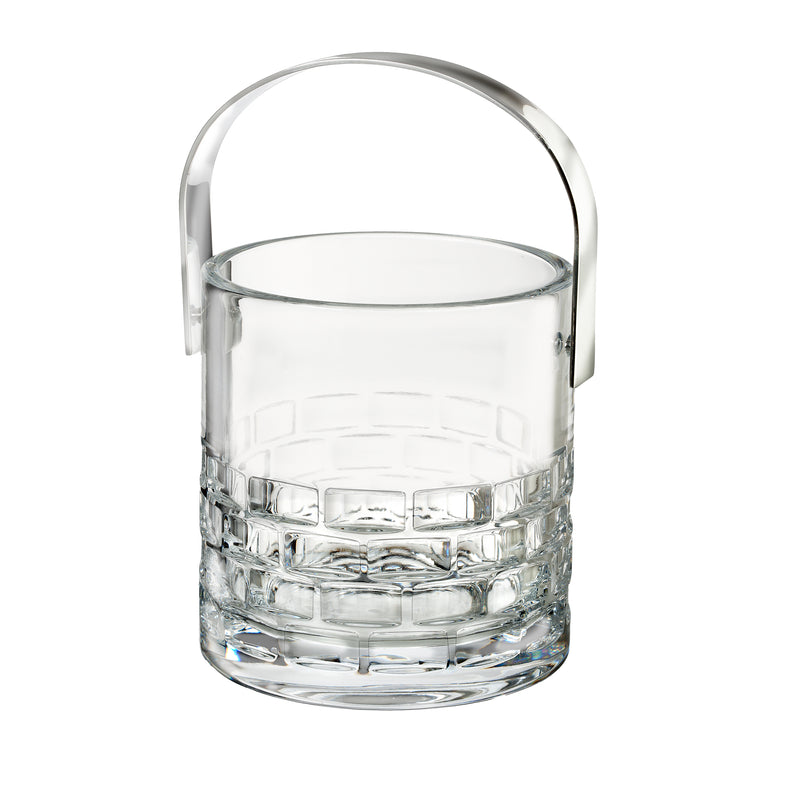 Rogaska Maison crystal ice bucket with clear glass handle
