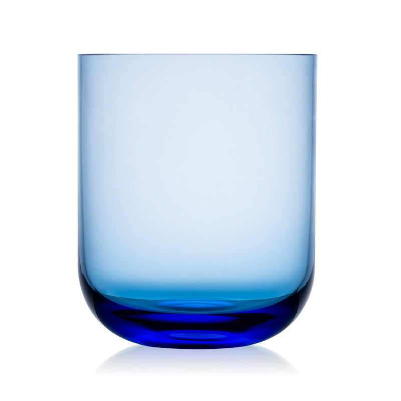 Rogaska Monaco blue tumbler glass with dark blue base