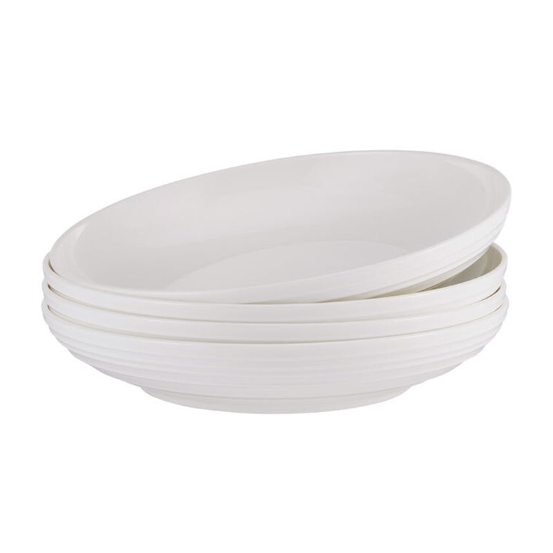 Mikasa Ciara set of 4 pasta bowls, white ribbed design