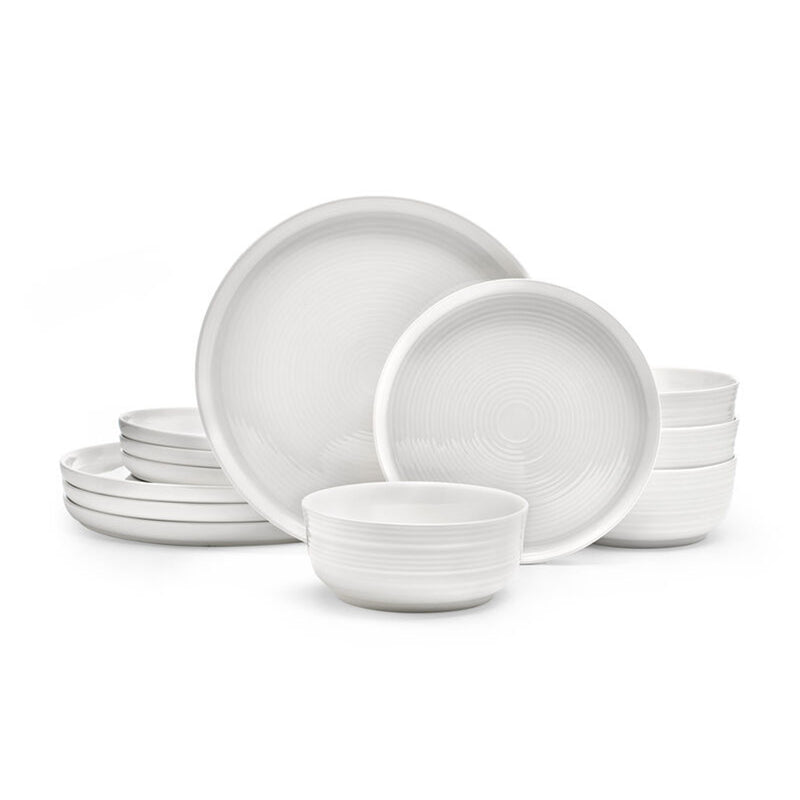 Mikasa Callie 12-piece dinnerware set with white dinner plates and bowls