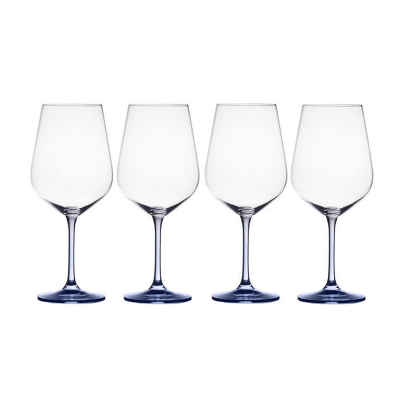 Mikasa Gianna set of 4 ombre wine glasses with blue stems and clear bowls