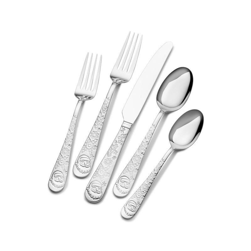 Towle Everyday Santa stainless flatware set, 20-pc service for 4, etched handles