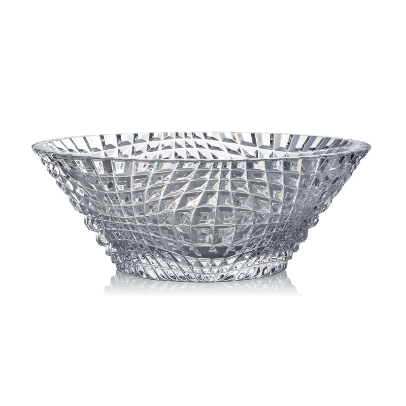 Rogaska Brilliance crystal centerpiece bowl, clear cut-glass faceted design