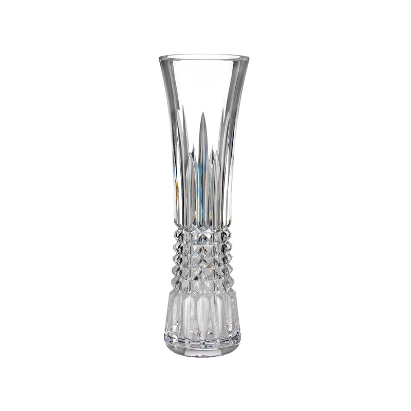 Waterford Crystal diamond Lismore bud vase, clear cut-crystal with diamond flutes