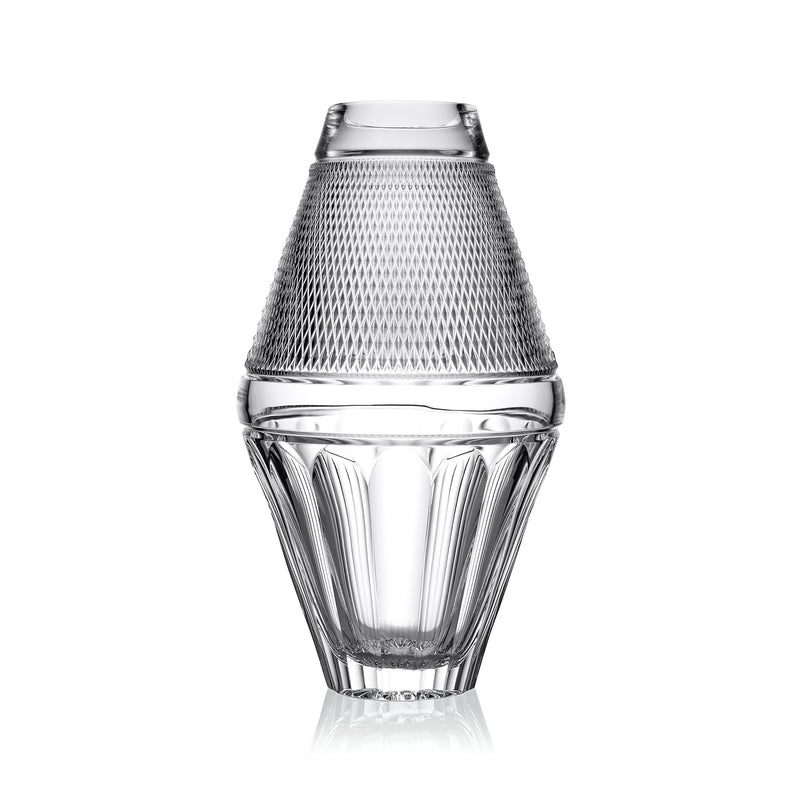 Waterford Mastercraft crystal vase, clear fluted body with textured top