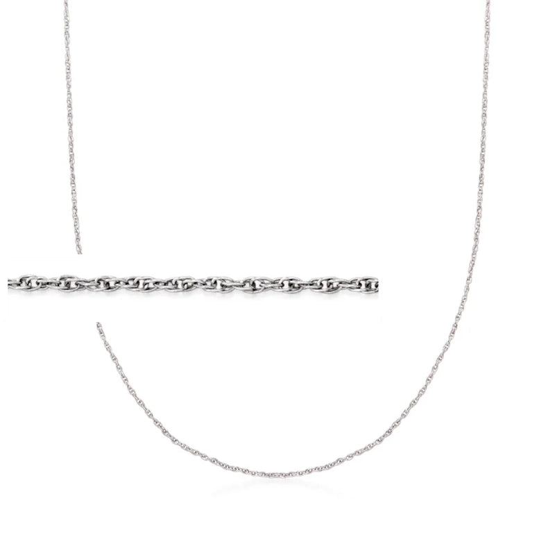 18kt white gold rope chain necklace with small interlinked round links