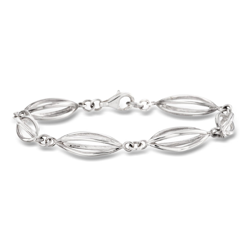 Zina Sterling Silver "Pod" Bracelet. 7"