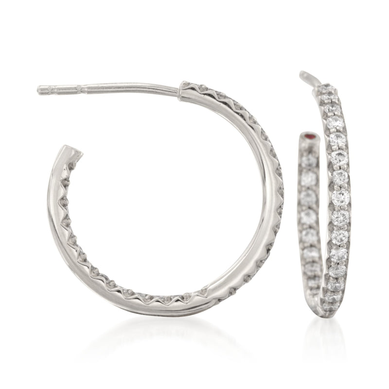 Roberto Coin diamond inside-outside hoop earrings in white gold