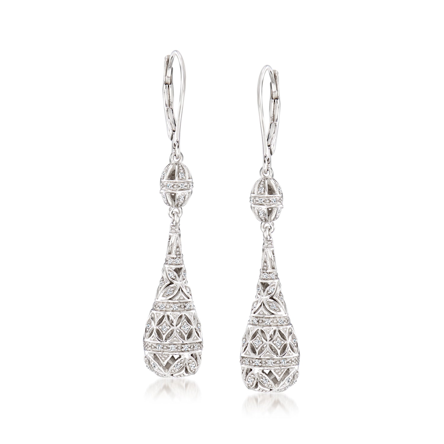 .20 ct. t.w. Diamond Teardrop Earrings in Sterling Silver