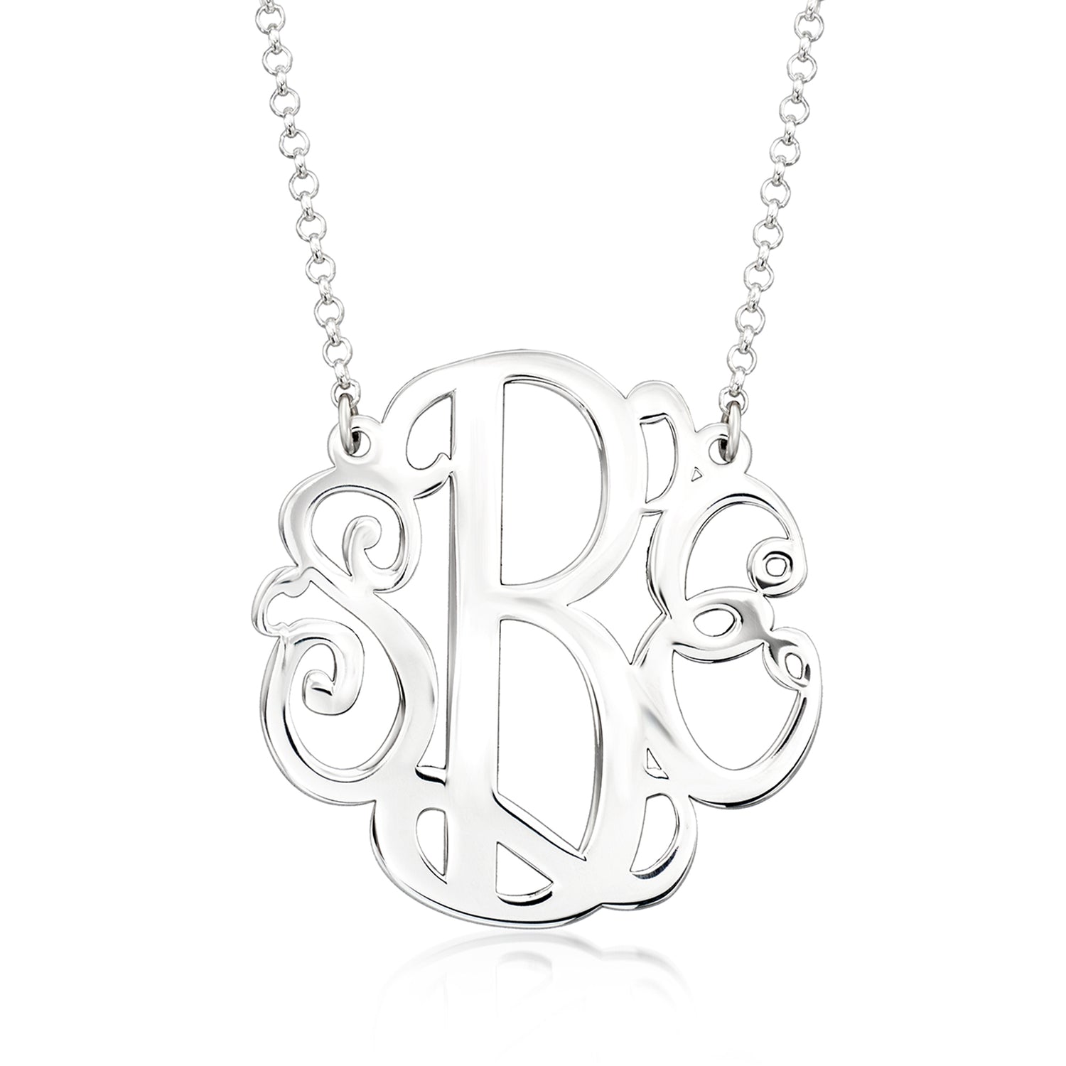 Sterling Silver Personalized Monogram Necklace