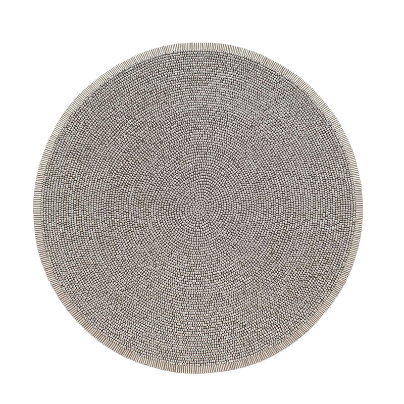 Silver round beaded placemat with fine mesh texture