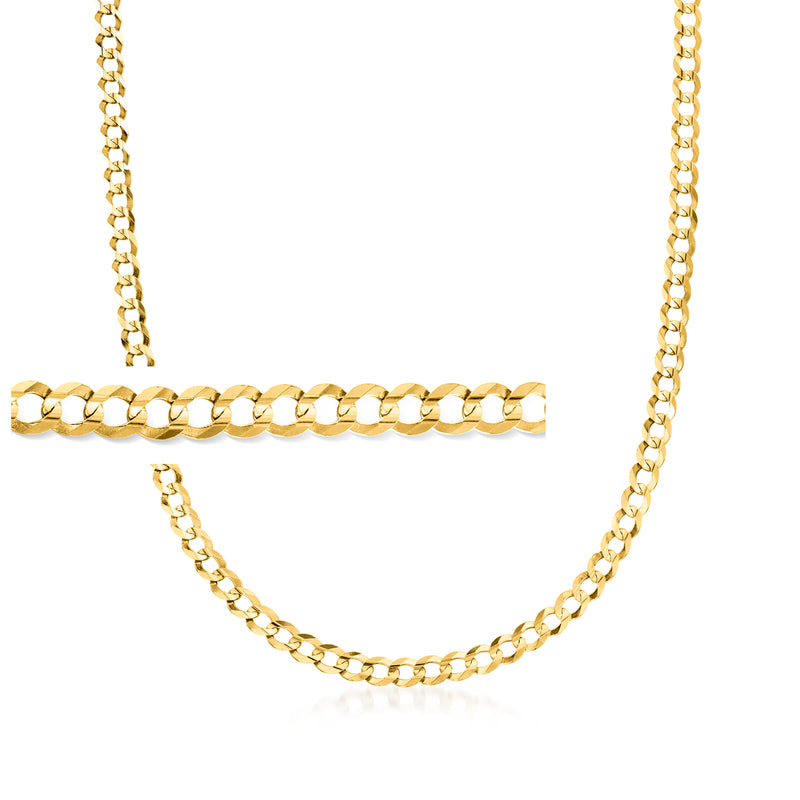 14kt yellow gold curb-link necklace with polished chain links