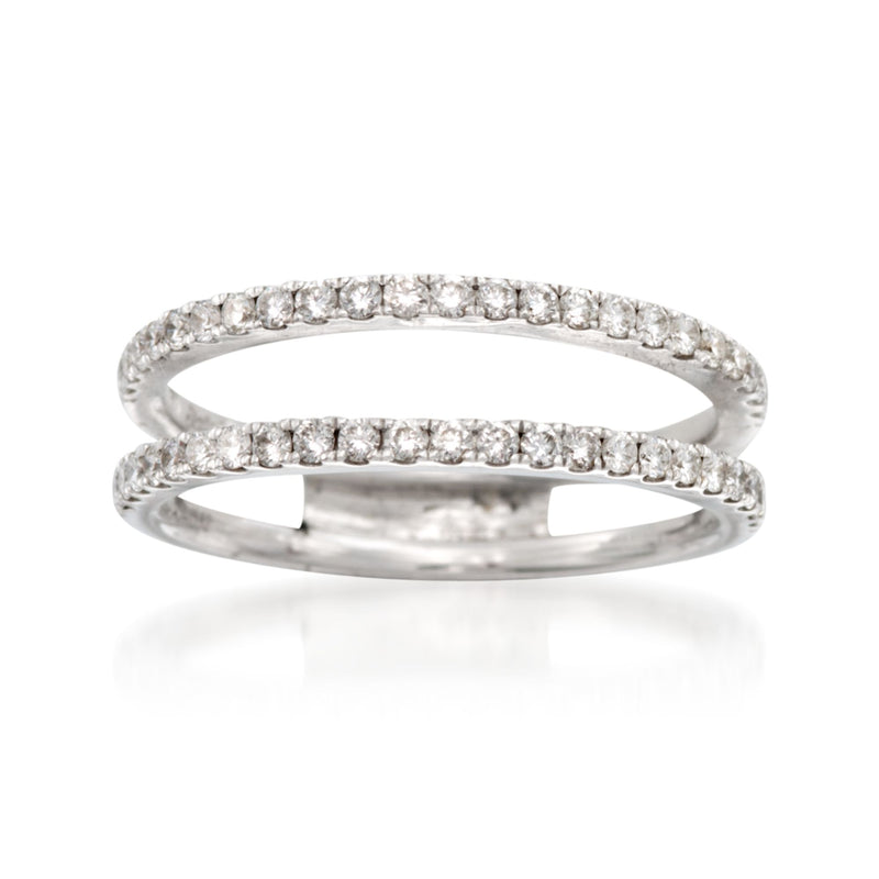 Simon G. 18kt white gold diamond wedding ring with pave-set stones