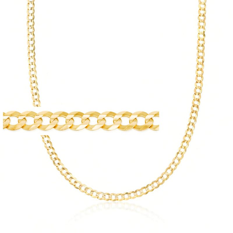 Men's 14kt yellow gold curb-link necklace, chunky chain link detail