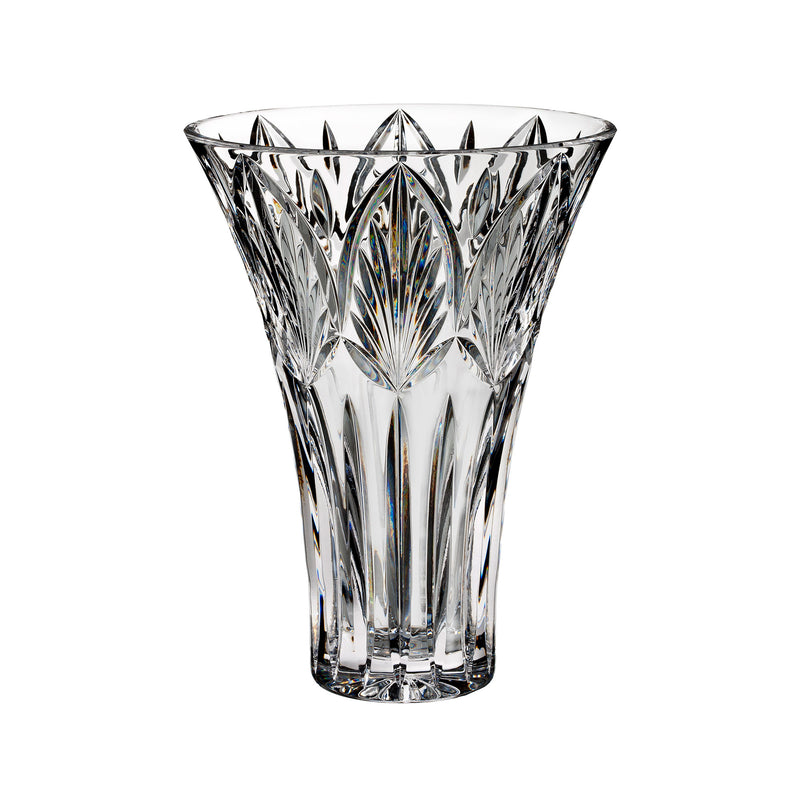 Waterford Crystal Westbridge cut-glass vase, clear with faceted diamond pattern