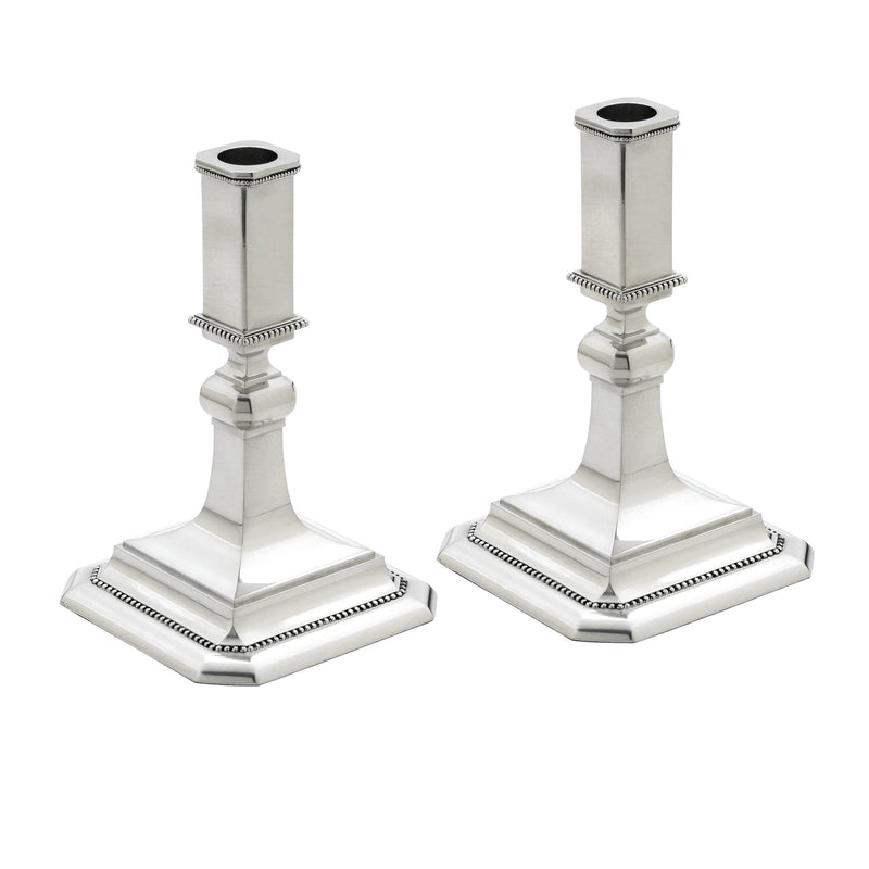 Reed & Barton Heritage 2-piece candlestick set in polished silver with fluted bases