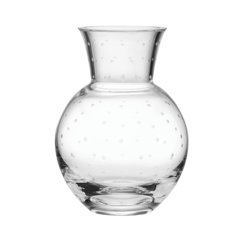 Kate Spade New York crystal vase with dotted cut pattern, clear glass