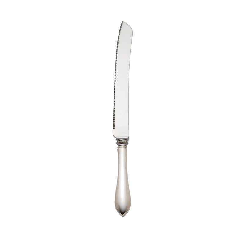 Reed & Barton pointed antique sterling silver wedding cake knife, tapered handle