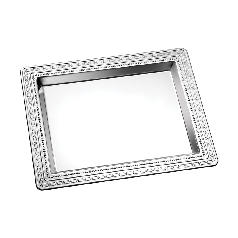 Vera Wang for Wedgwood With Love sentiment tray, rectangular silver-tone border