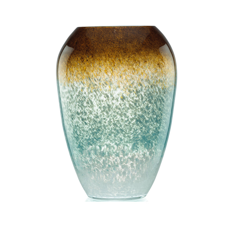 Lenox Seaview crystal ombre vase, teal base with amber top